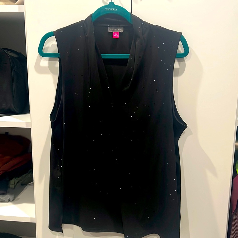Vince Camuto size m black shimmery sweater blouse